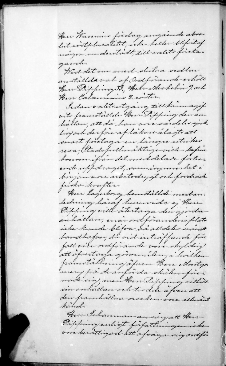 käsinkirjoitettu tekstisivu