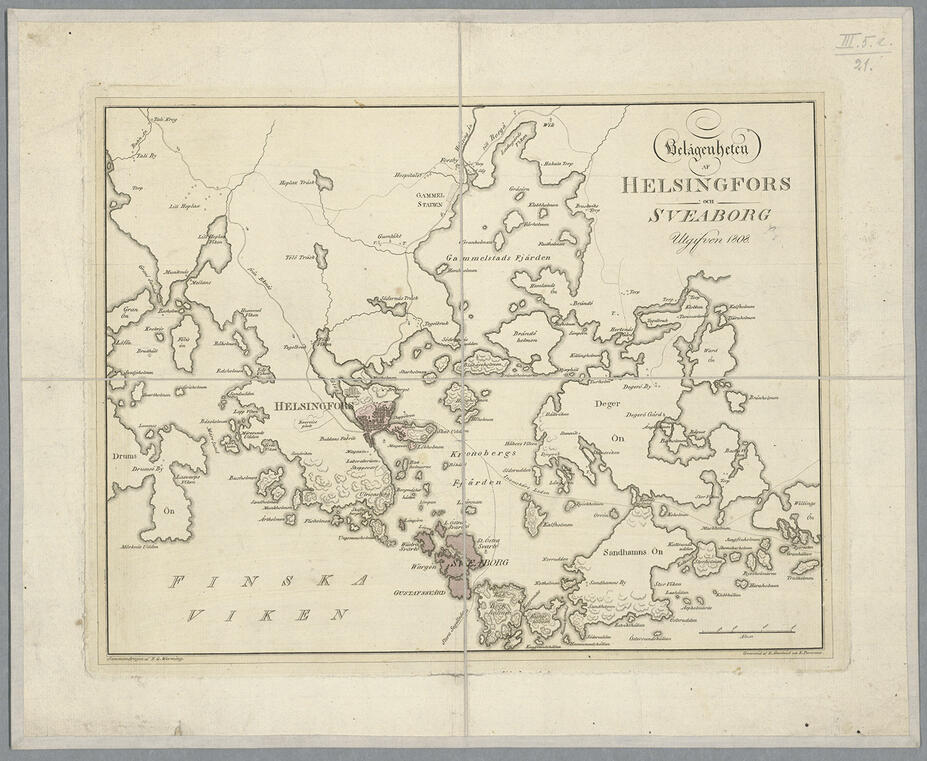 Helsingin ja Viaporin kartta 1808