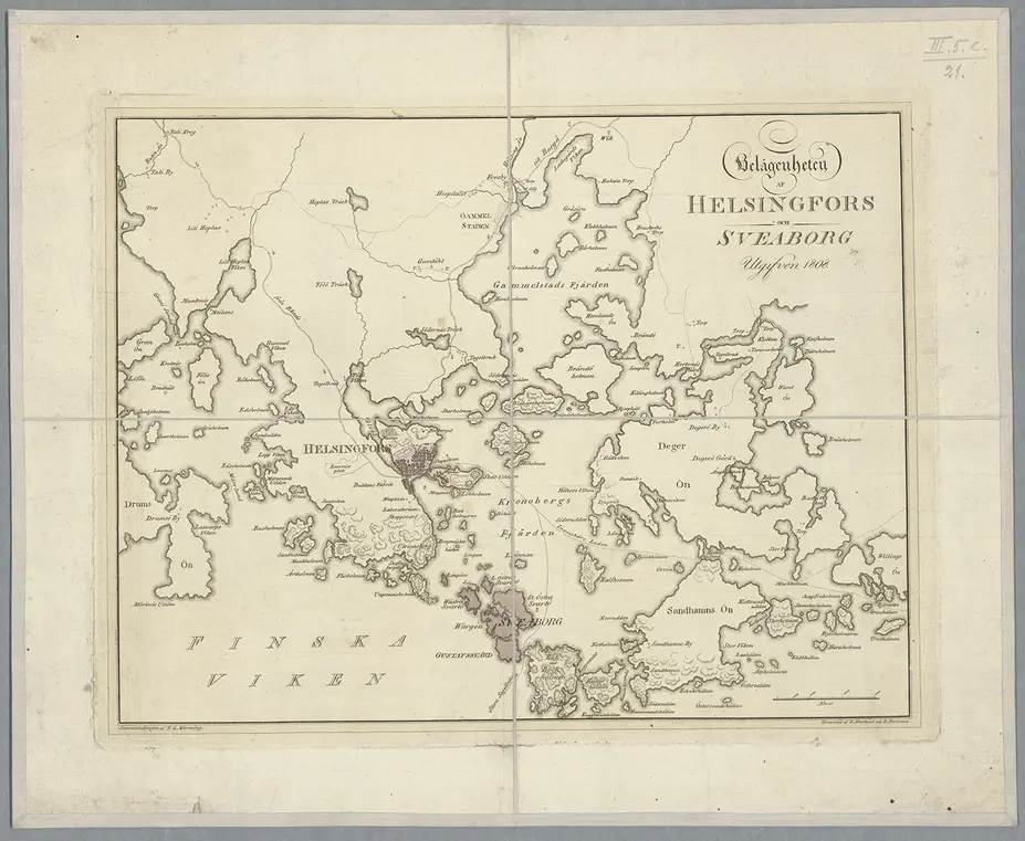 Helsingin ja Viaporin kartta 1808