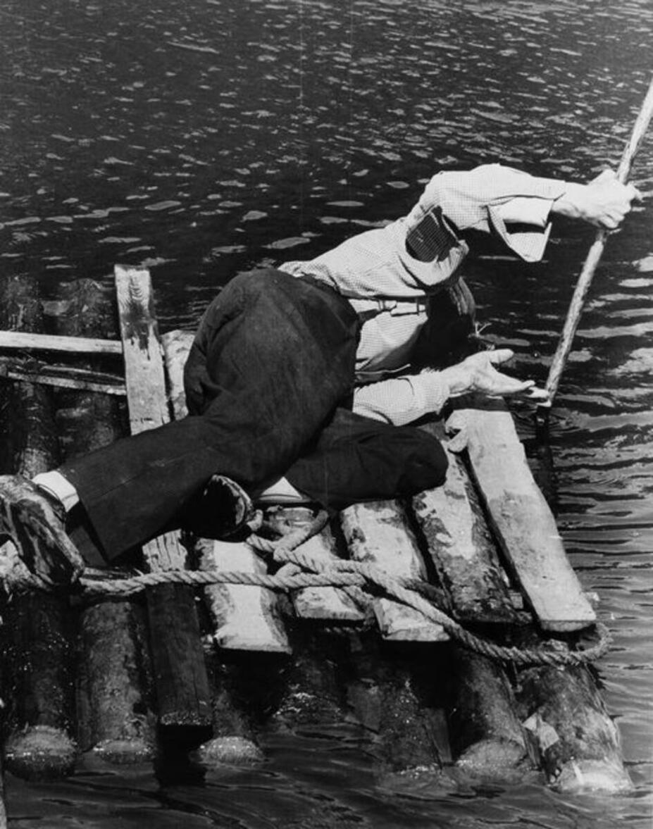 Musselfångst på en flotte