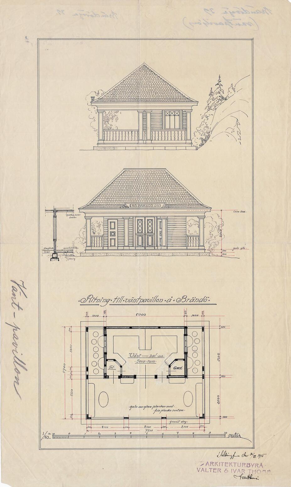 Ritning för vänthall för spårvagn