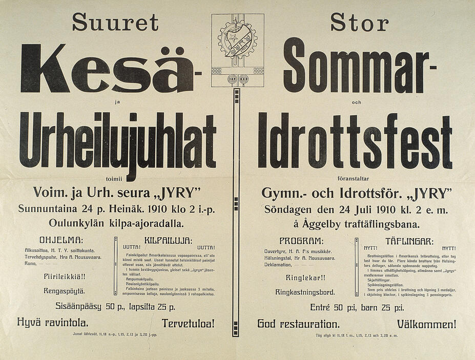 Kesäurheilujuhlan mainos vuodelta 1910