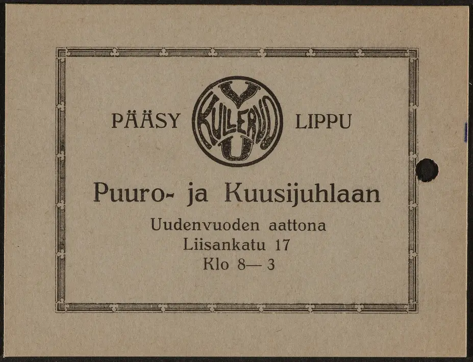 Pääsylippu kuusi- ja puurojuhlaan