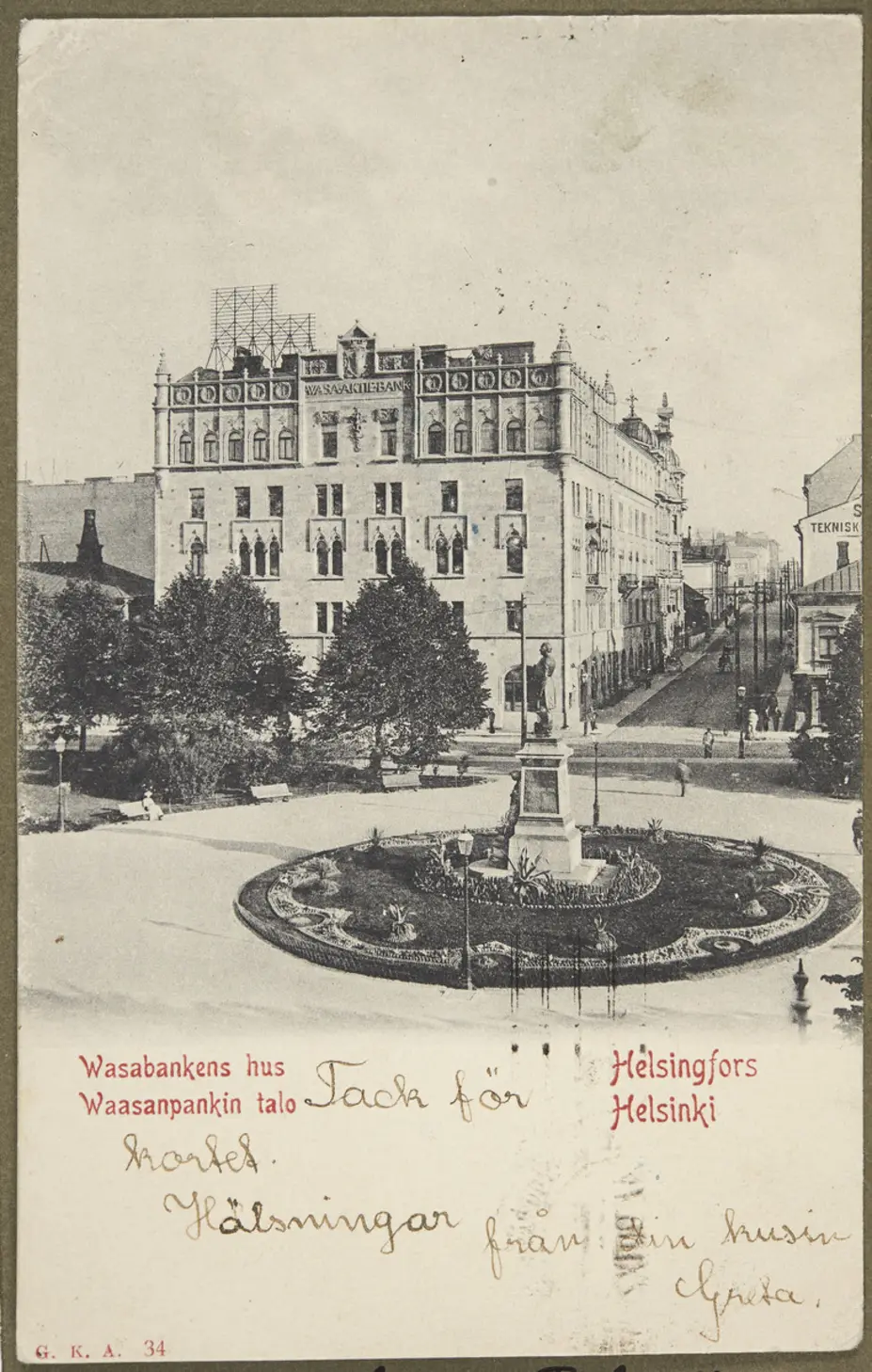 Waasan Osakepankin rakennus Eteläesplanadilla