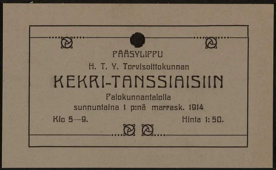Pääsylippu kekritanssiaisiin