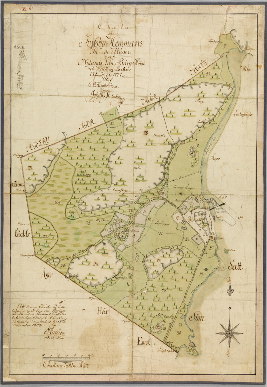 Forsbyn tilan tonttikartta 1777
