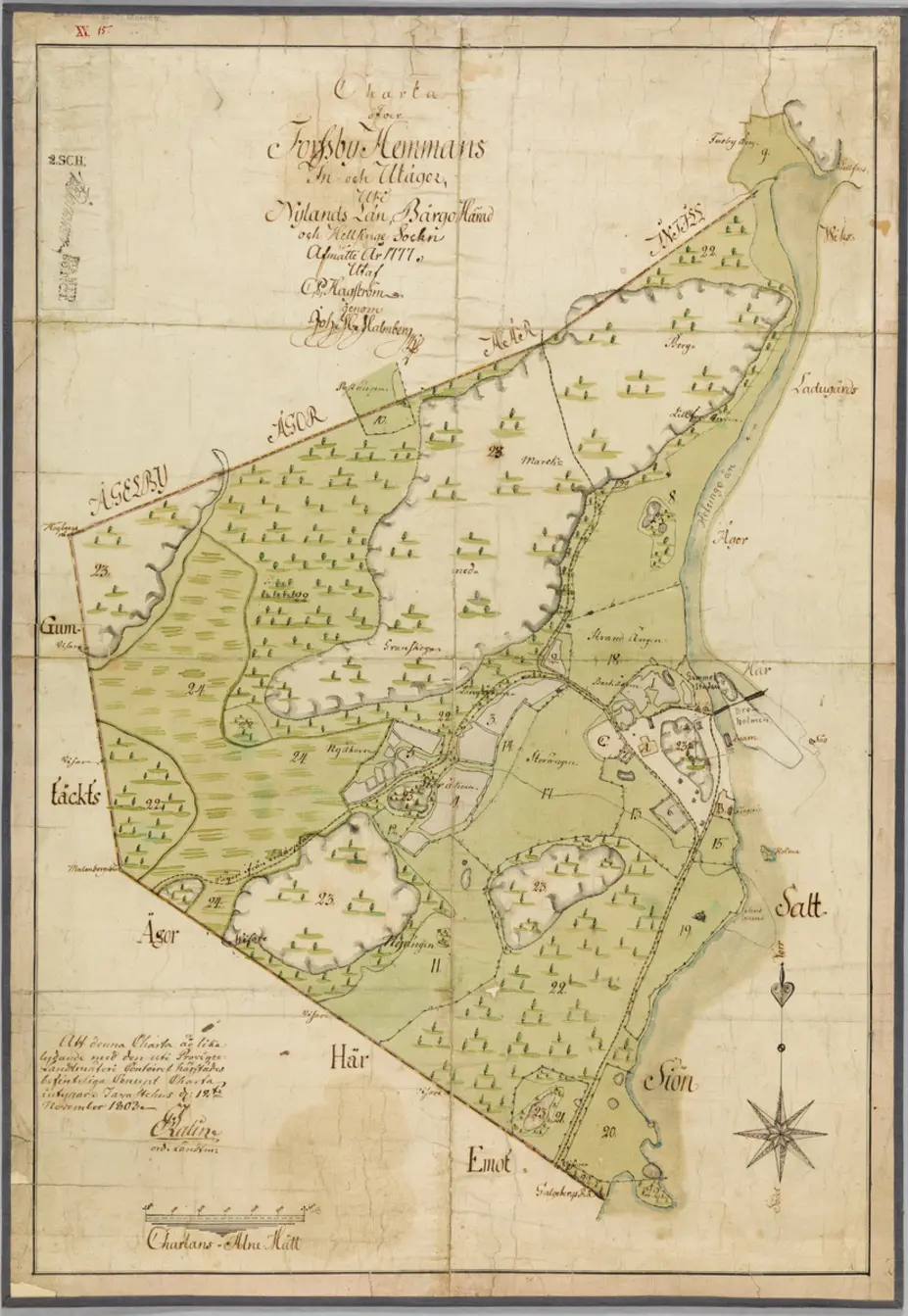 Forsbyn tilan tonttikartta 1777