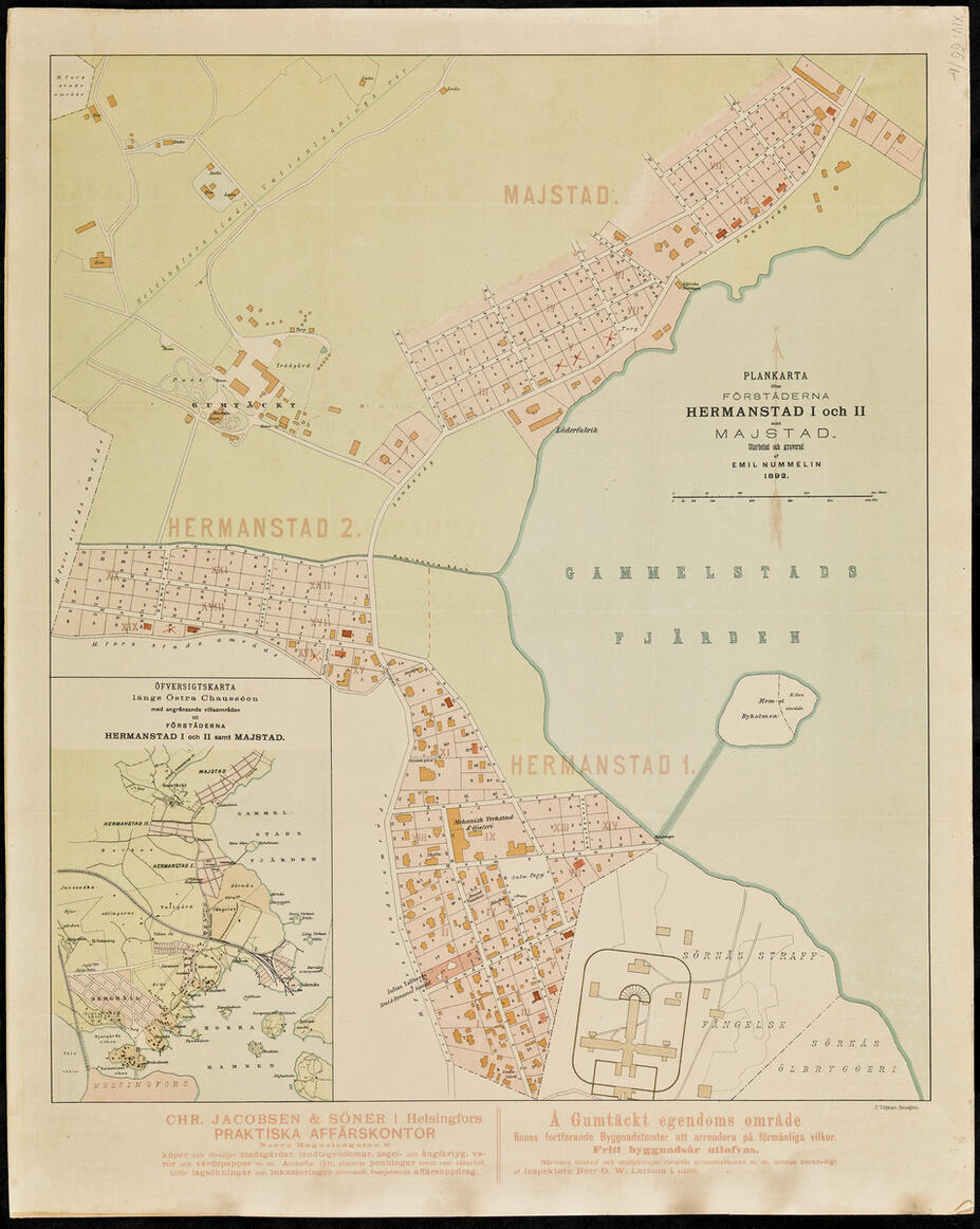 Karta: Hermanstad och Majstad 1892