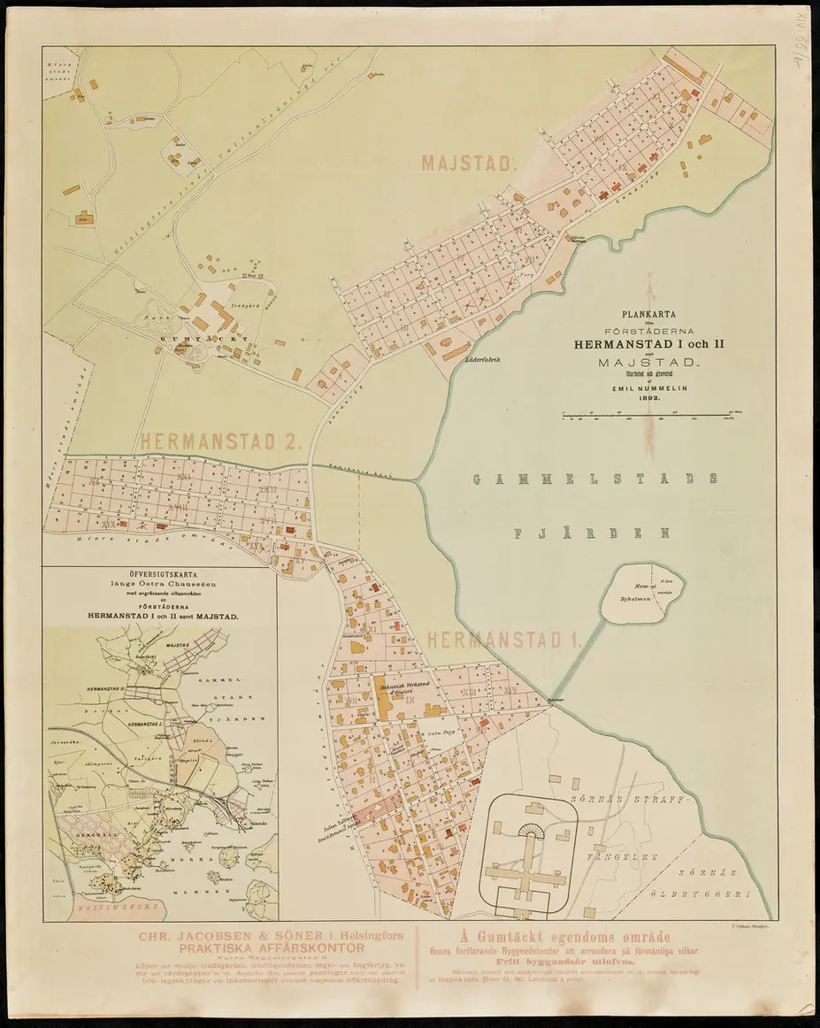 Kartta: Hermanni ja Toukola 1892