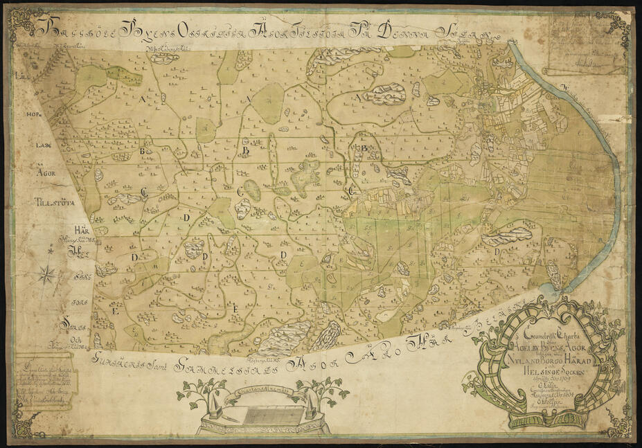 Kartta Oulunkylän maista 1804