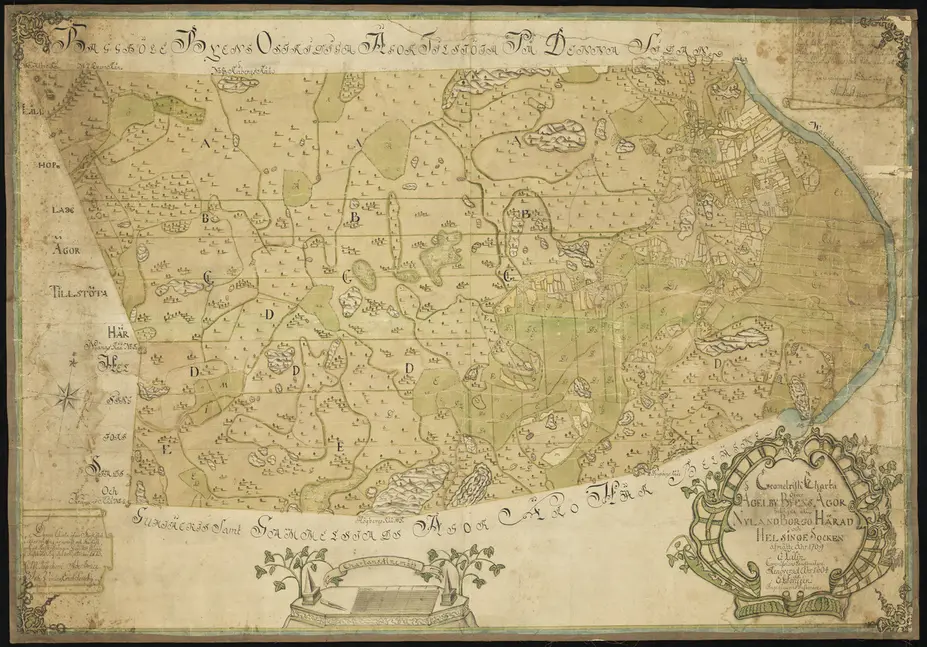 Kartta Oulunkylän maista 1804