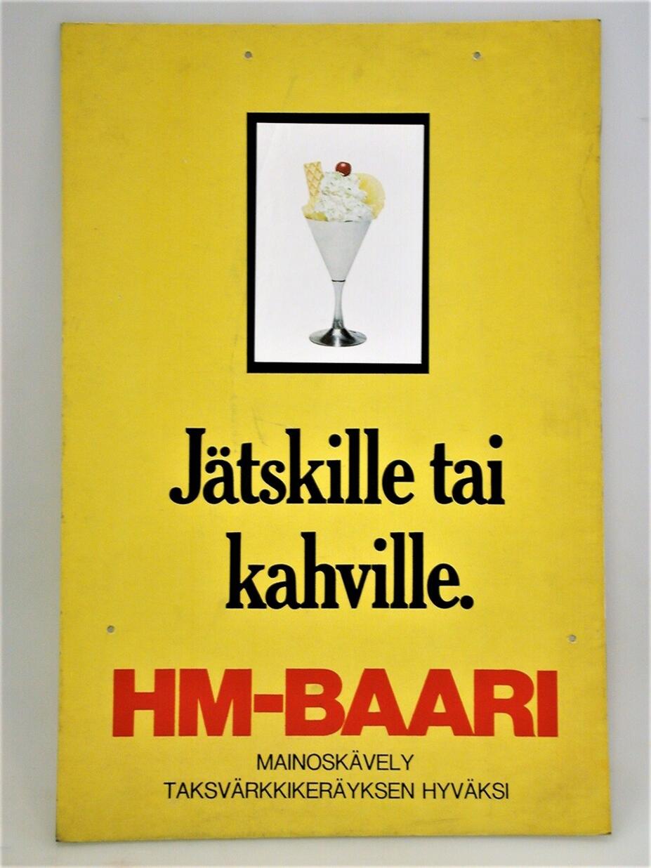 Reklamskylt för HM-baren