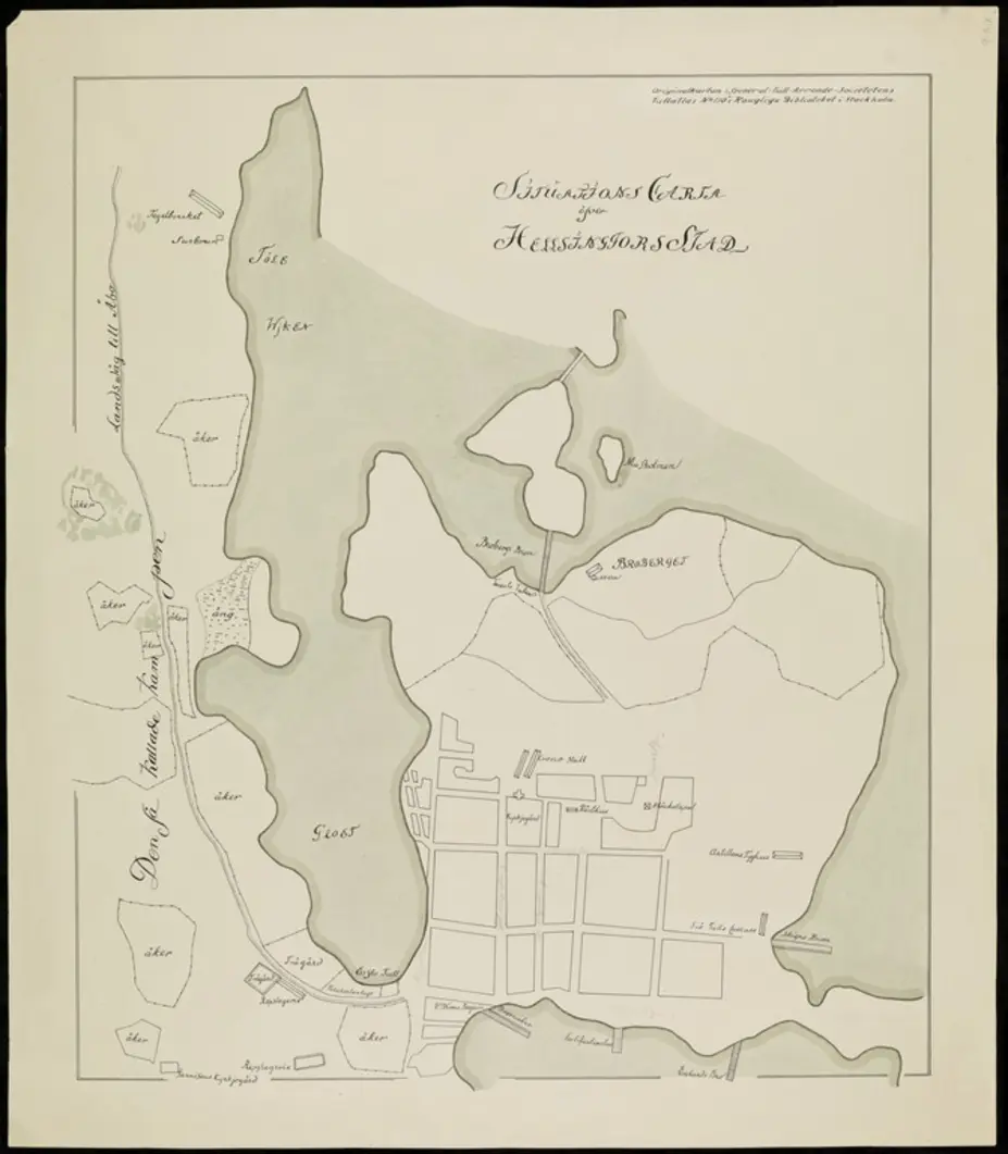 Kartta Vironniemen Helsingistä vuonna 1750