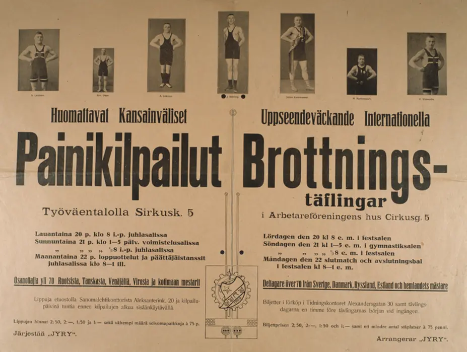 Reklam för Jyrys brottningstävling