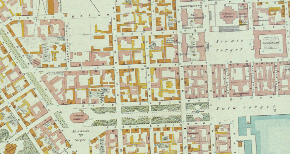 Rajattu ote Helsingin asemakaavasta vuodelta 1878