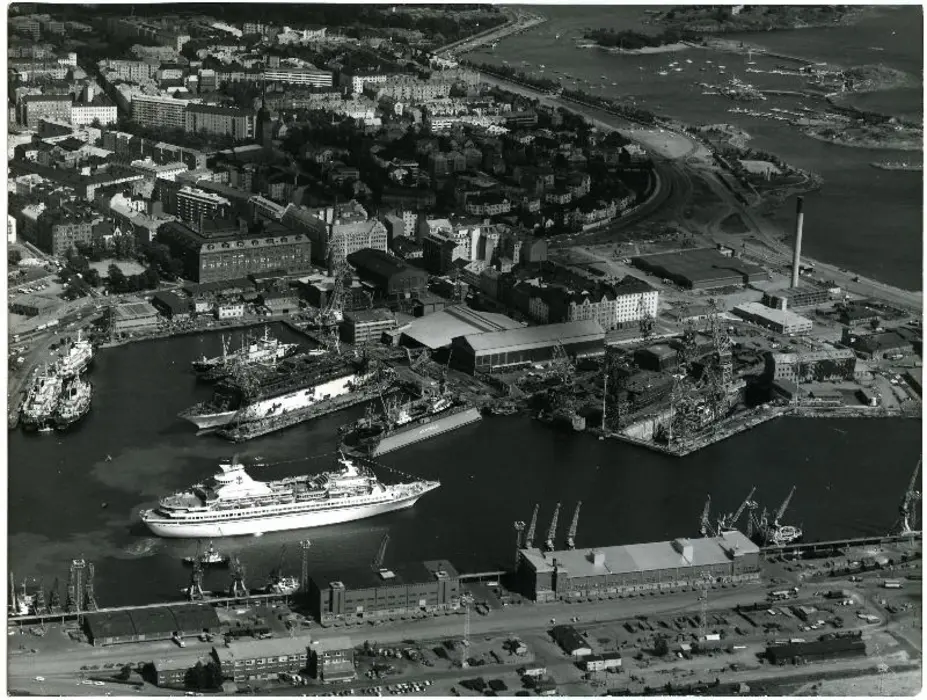 Hietalahden telakka-alue 1970-luvulla