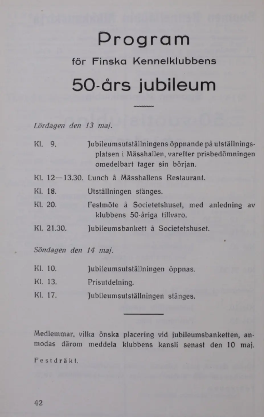 Kennelklubbens 50-årsjubileum