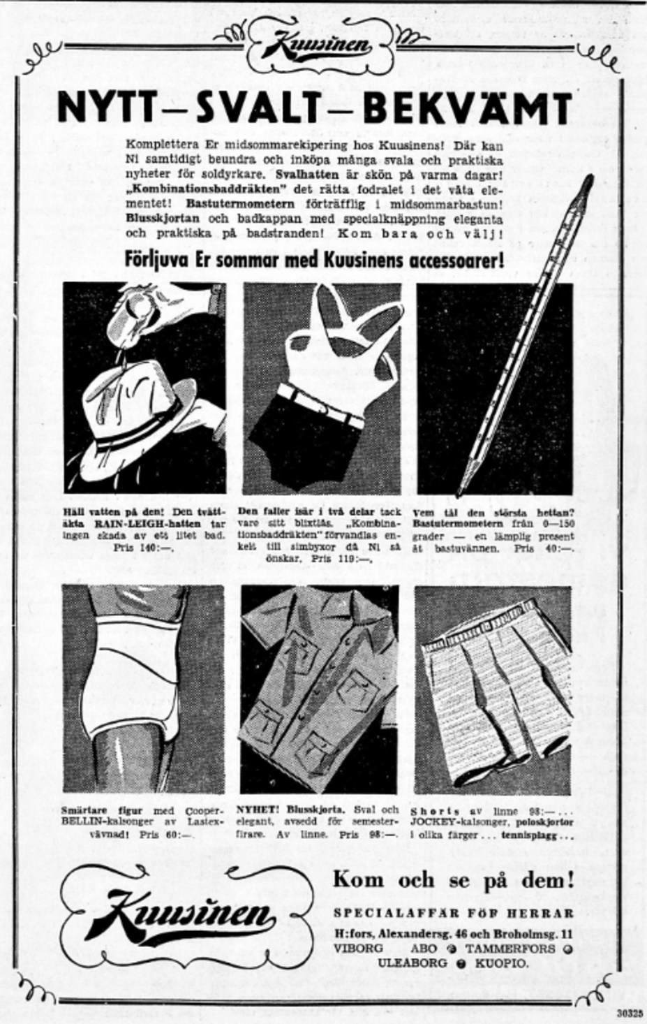 Kuusinens annons i Hbl 20.6.1939