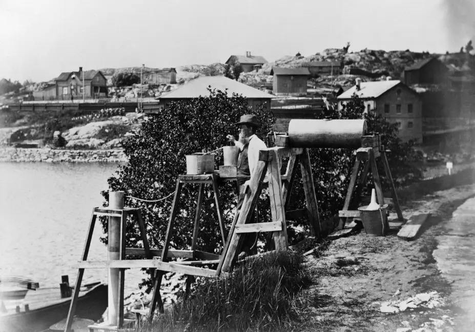 Vattenfiltreringsexperiment i Gammelstaden 1891