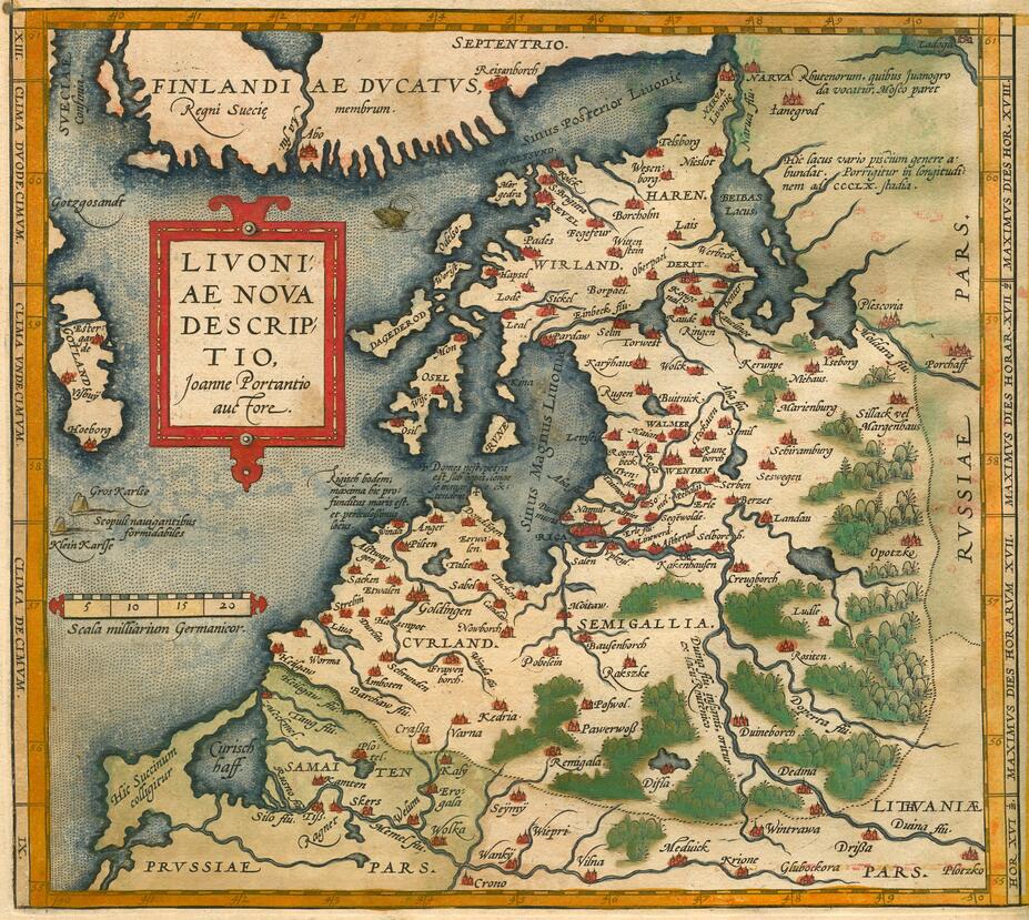 Abraham Ortelius, Livlands karta 1574