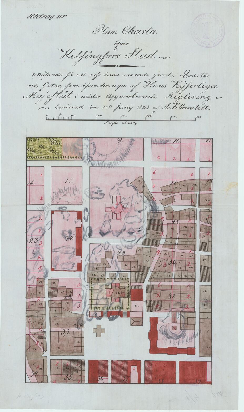 Karta över Kronohagen anno 1820