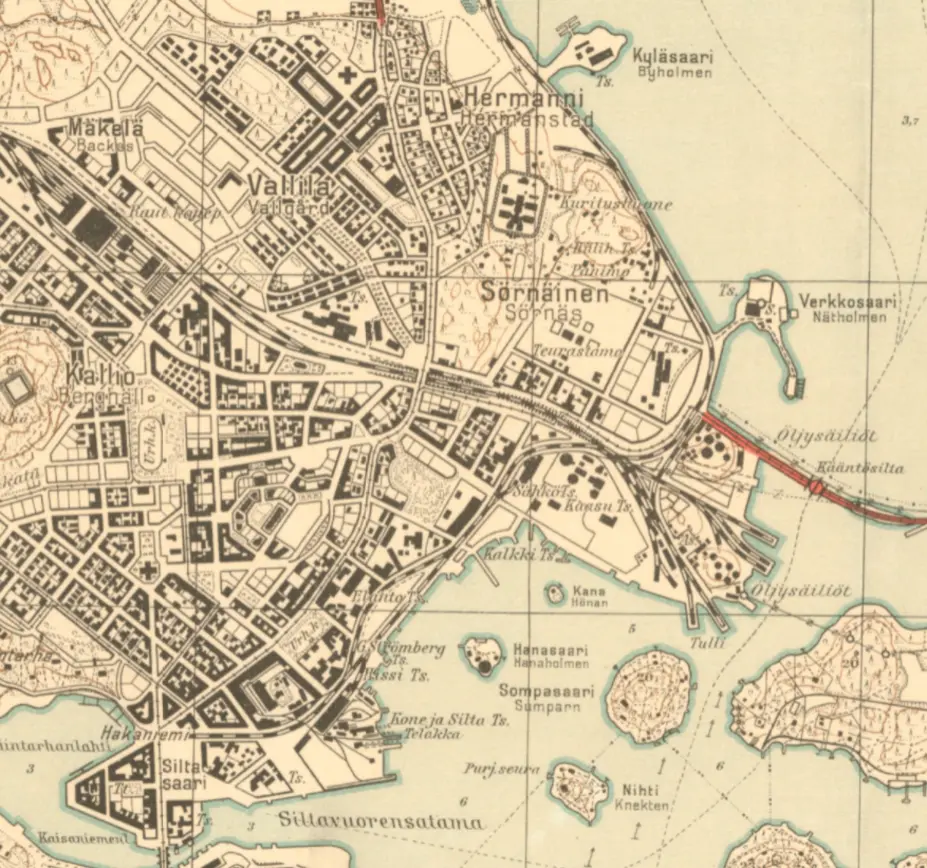 Sörnäs karta 1932