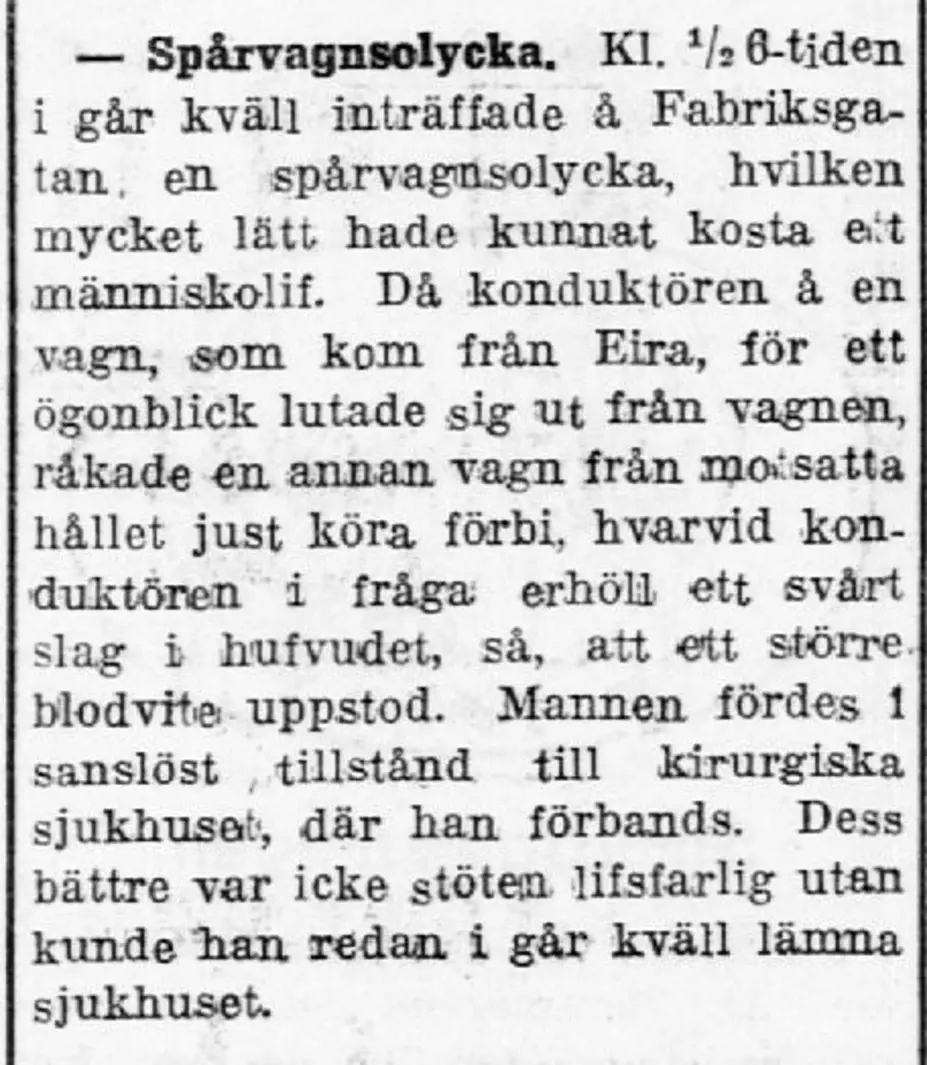 Spårvagnsolycka
