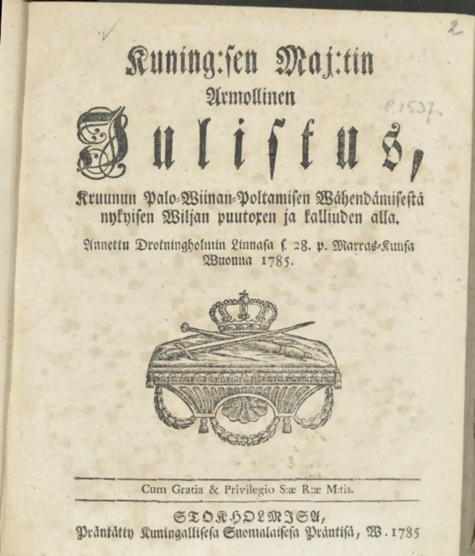Paloviina-asetus 1785