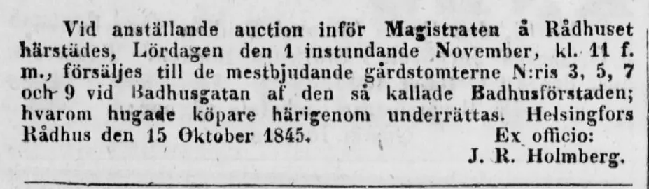 Finlands Allmänna Tidning 23.10.1845