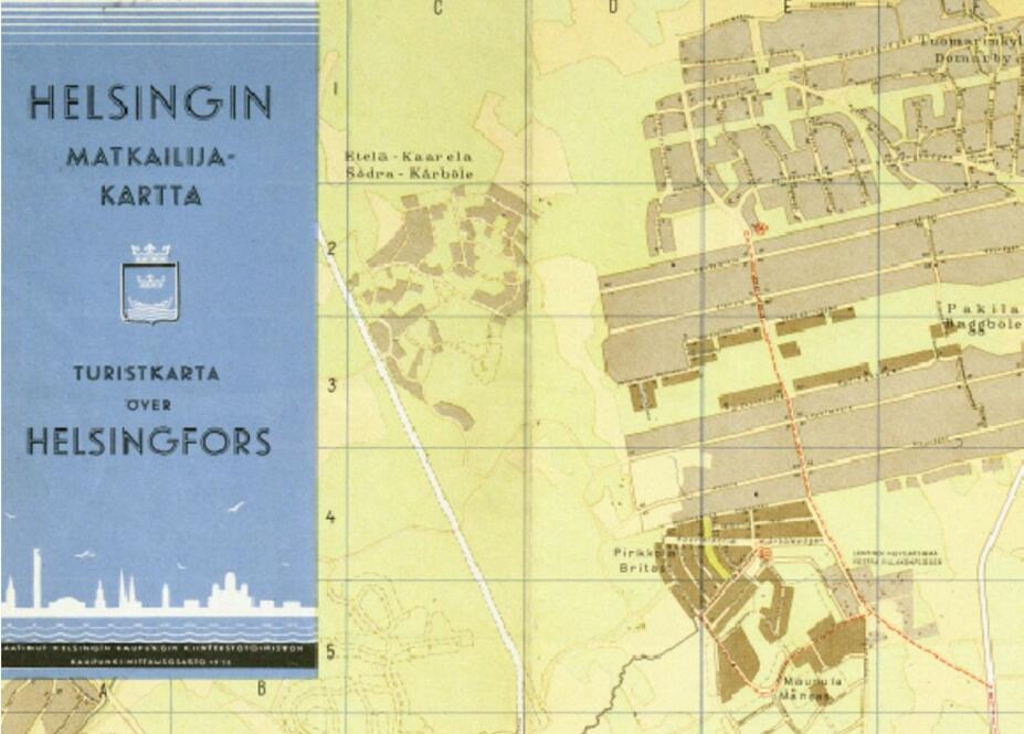 Helsingin matkailijakartta 1952