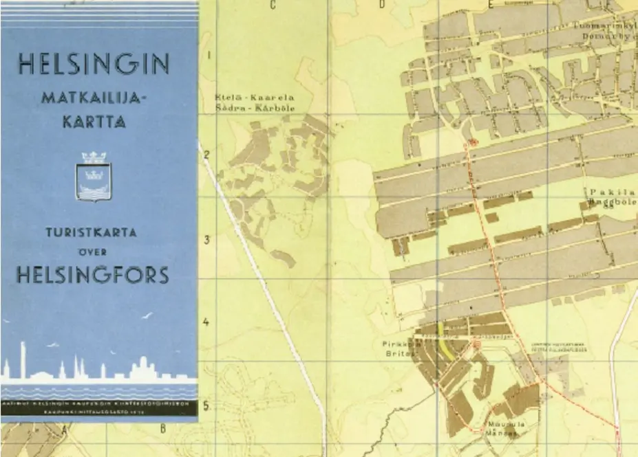 Helsingin matkailijakartta 1952