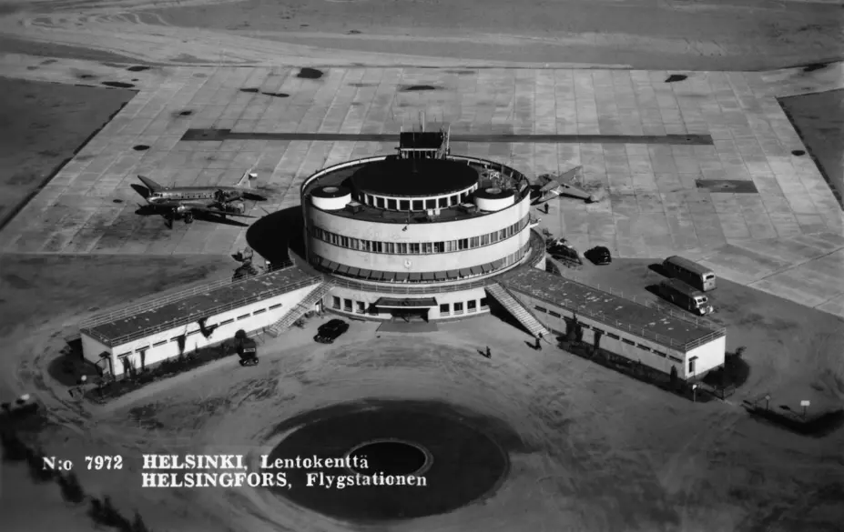Malms flygplats (”flygstation”) år 1950