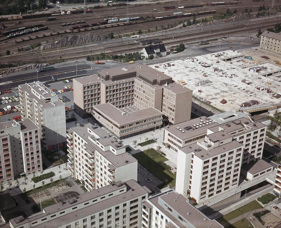 Östra Böles våningshus på flygbild