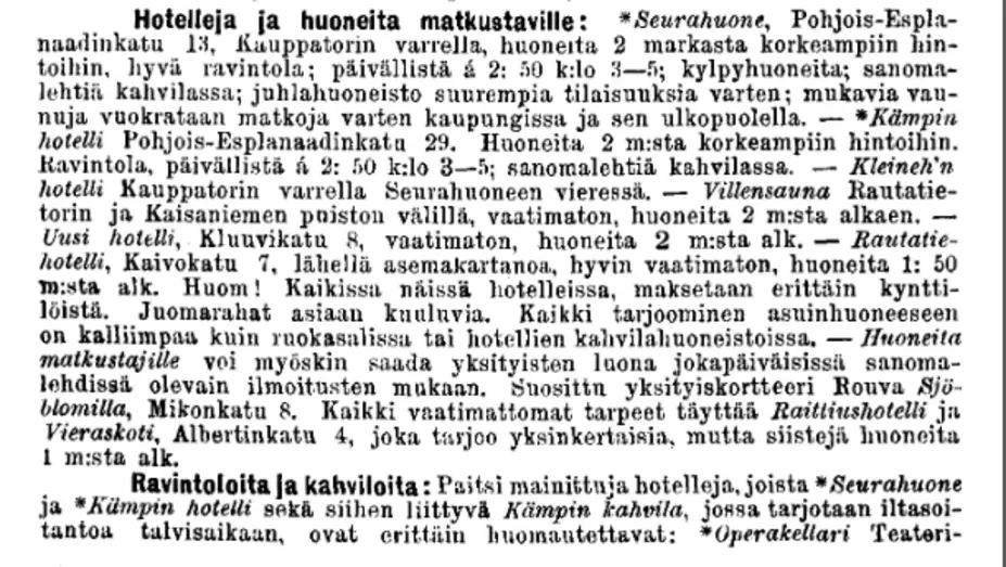 Hotelleja ja huoneita matkustaville