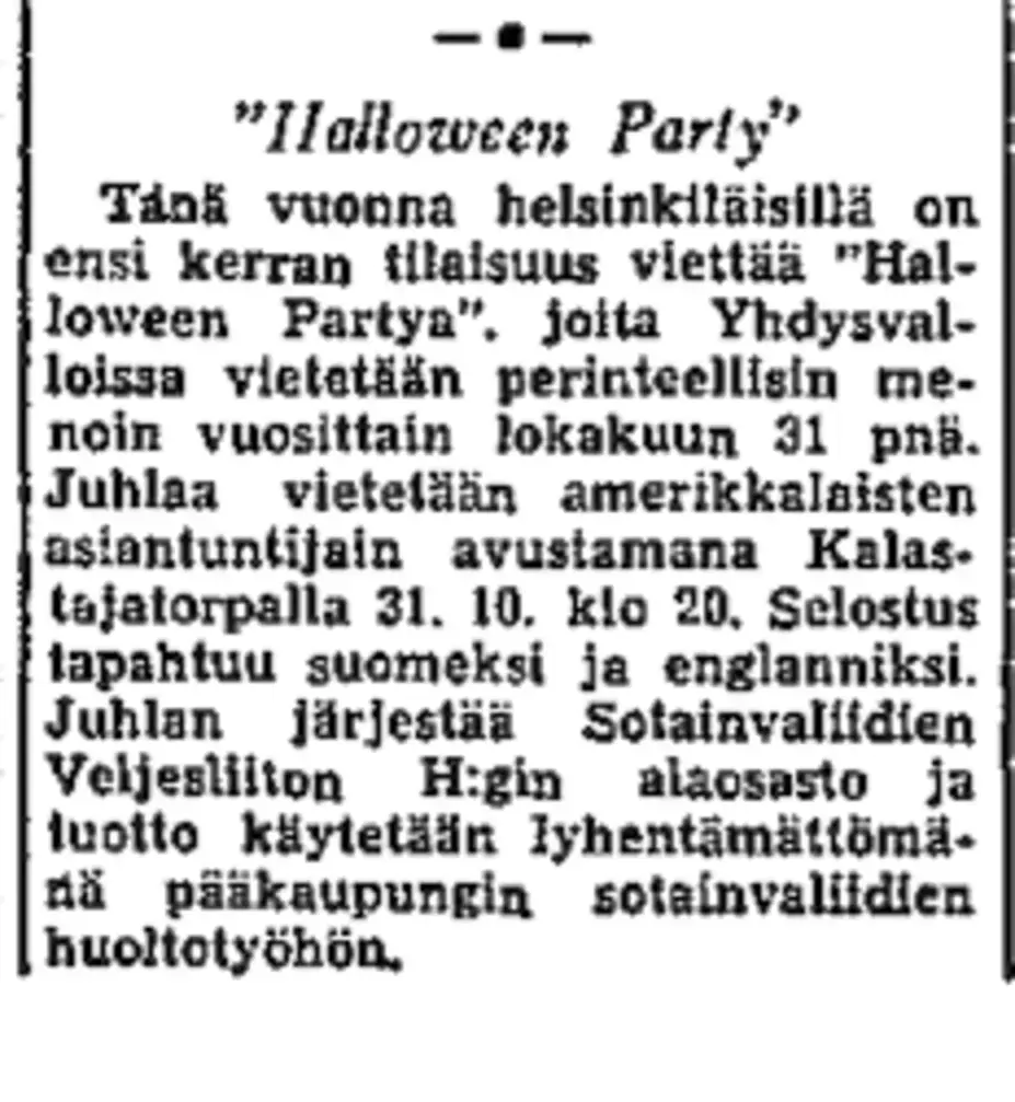 Ensimmäinen halloween-juhla