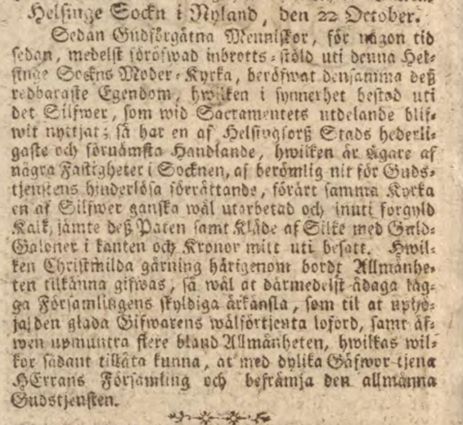 Inrikes Tidningar 30.11.1769