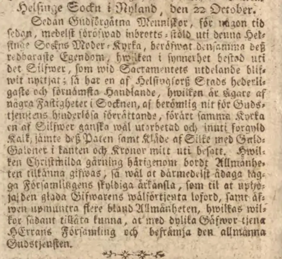 Inrikes Tidningar 30.11.1769