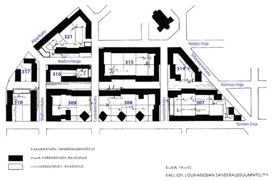 Berghälls schematiska saneringsförslag