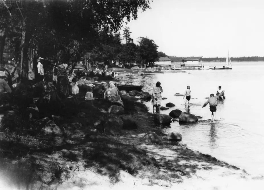 Besökare på Högholmen i början av 1900-talet