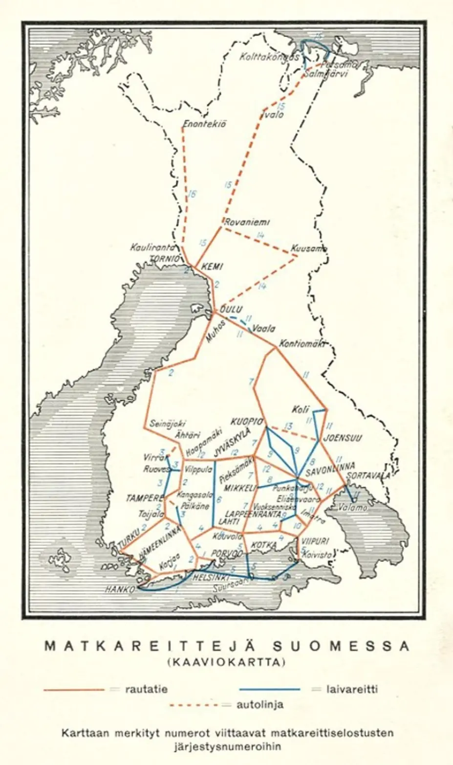 Matkareittejä Suomessa 1931