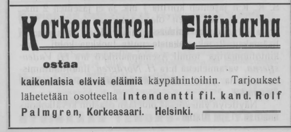 Metsästys ja kalastus 1.1.1913
