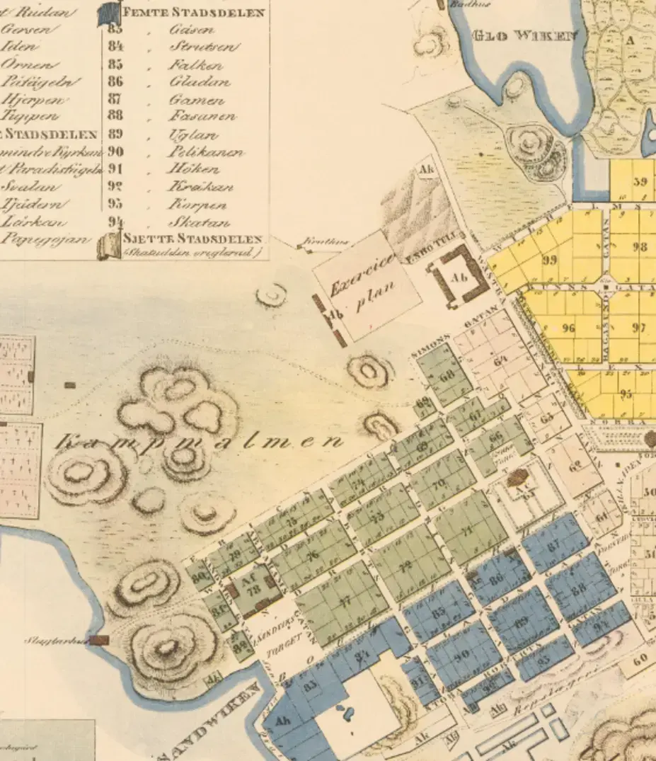 Ote asemakaavasta 1838
