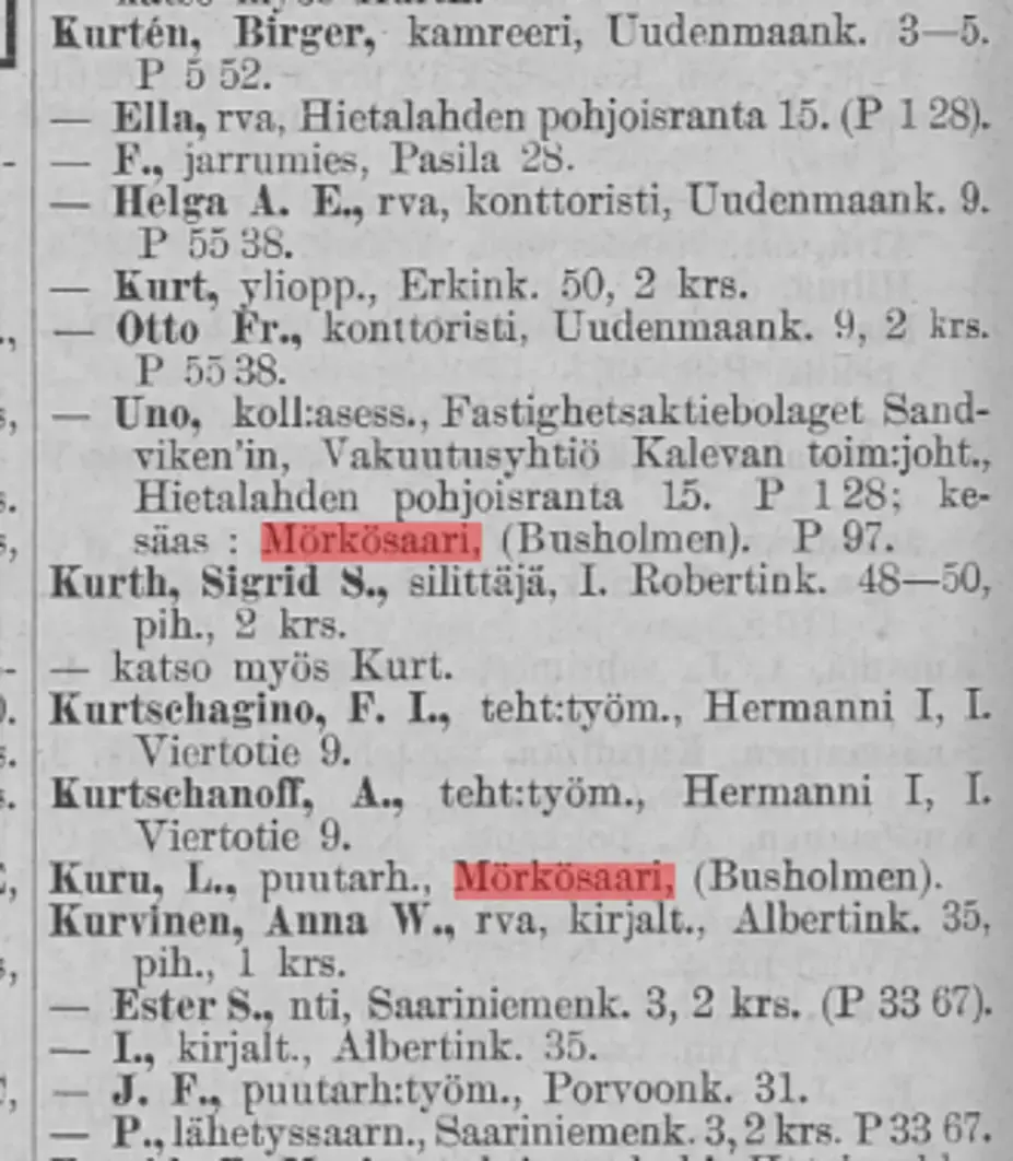 Helsingin nimikirja ja suomalainen osotekalenteri 1909, s. 632
