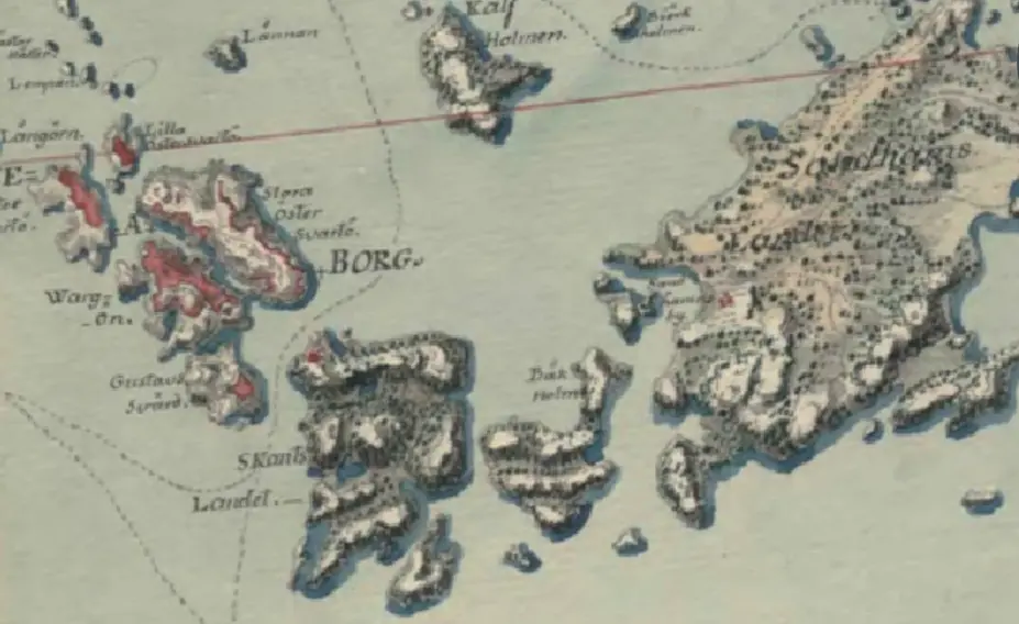 Sveaborg på en rekognoseringskarta från 1780-talet