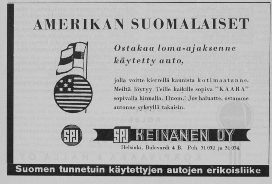 Mainos Suomen silta -lehdessä