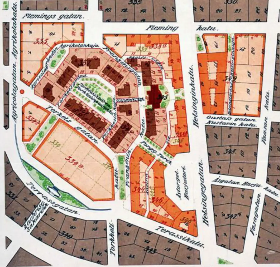 Detaljplan för Torkelsbacken 1914