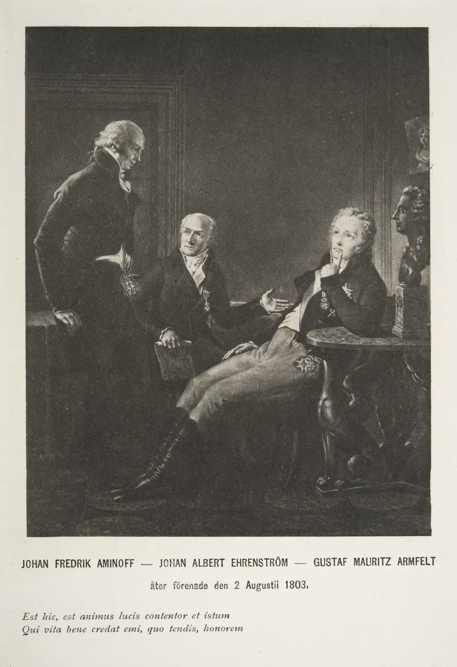 Kolme kustaviaania: J.F. Aminoff, J.A. Ehrenström ja G.M. Armfelt