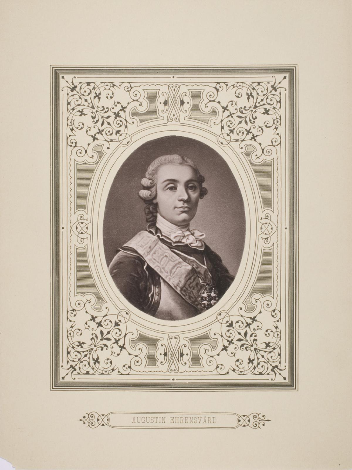 Olof Arenius porträtt av Augustin Ehrensvärd, 1750-talet, fotograferat 1890–1900. Foto: Museiverket