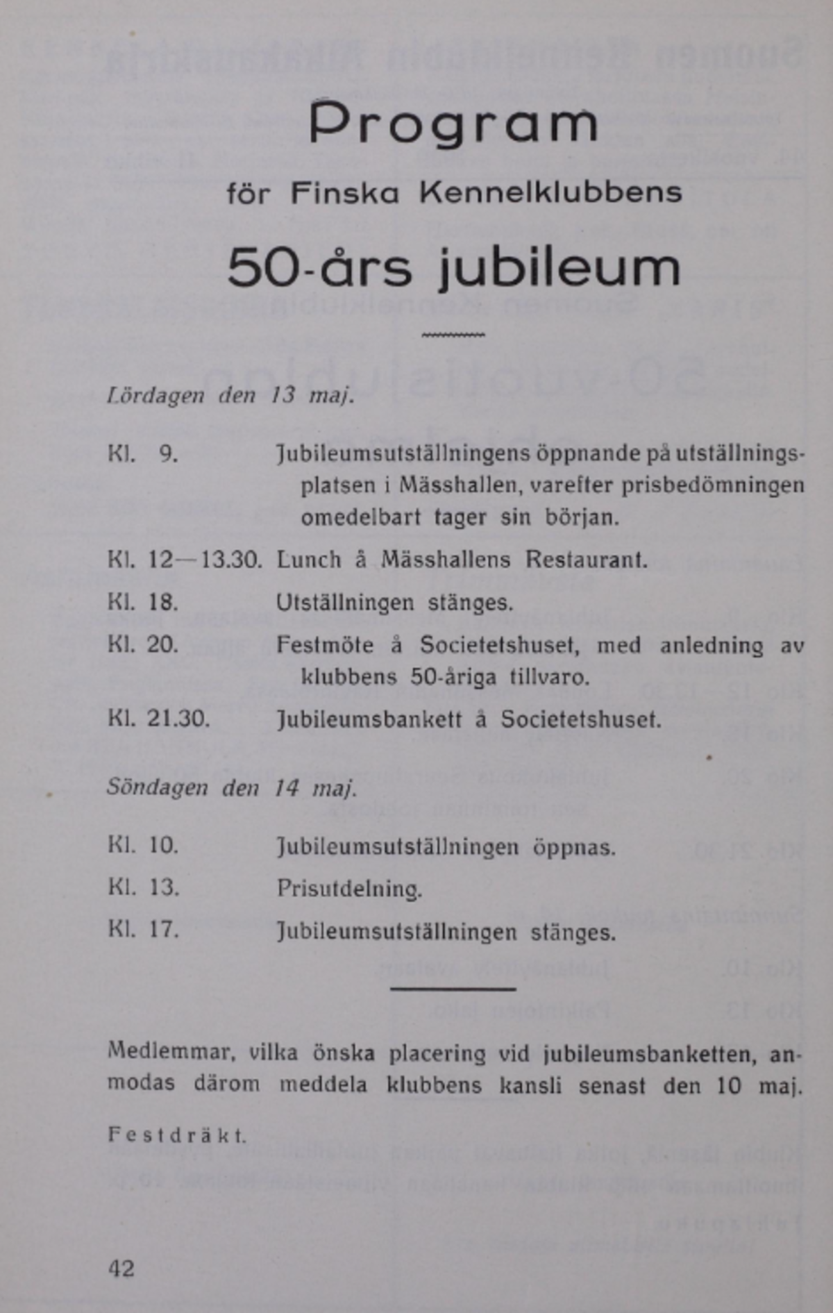 Förutom mässor ordnades många slags evenemang i Mässhallen redan från första början. Suomen Kennelklubin aikakauskirja 1.5.1939, nr 2, sidan 4. Foto: Nationalbiblioteket