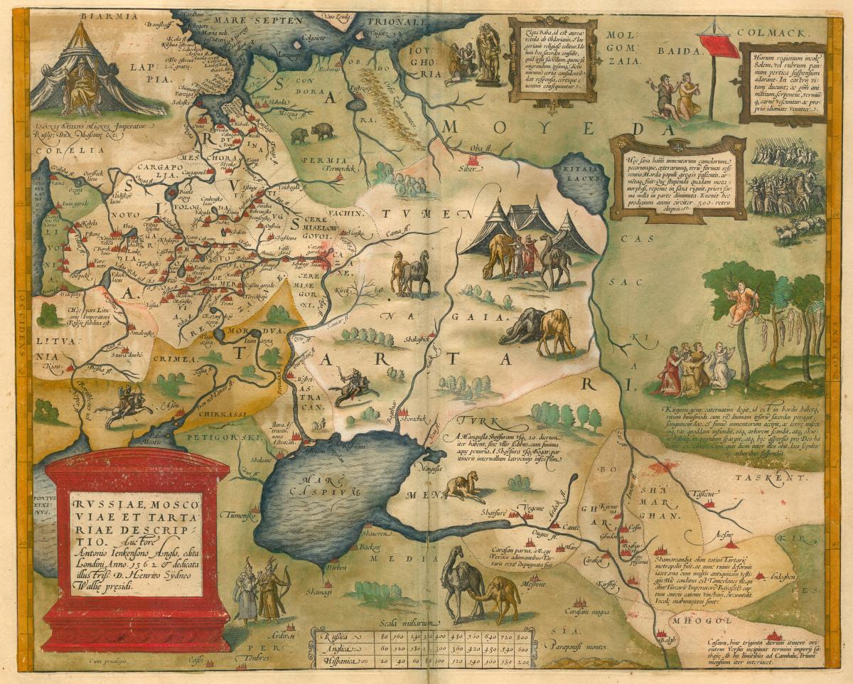 En rikligt illustrerad gammal karta